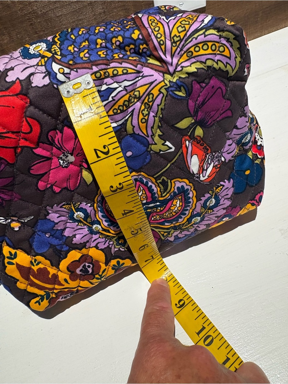 Vera Bradley Brown Multi Floral Quilted Cord Case - Picture 4 of 5